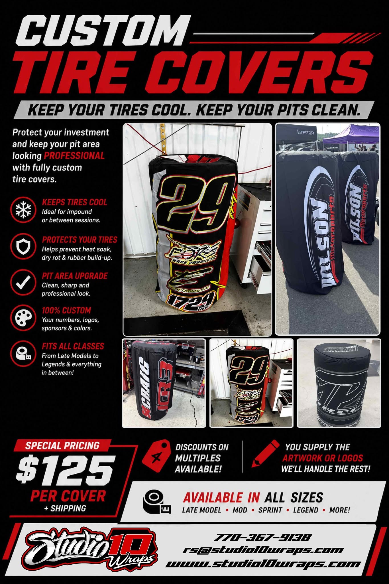 Studio 10 custom tire cover flyer