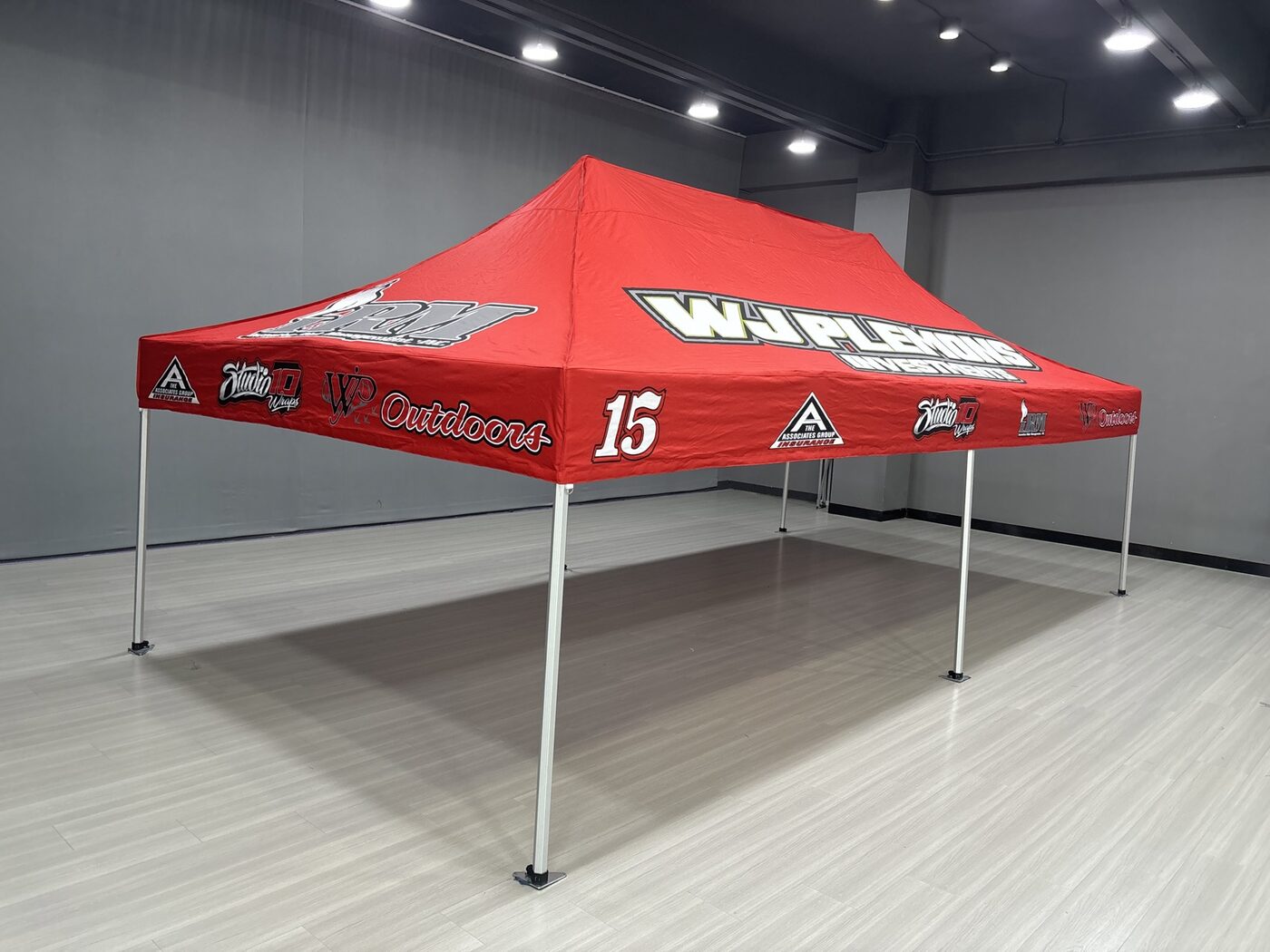 Custom red racing canopy