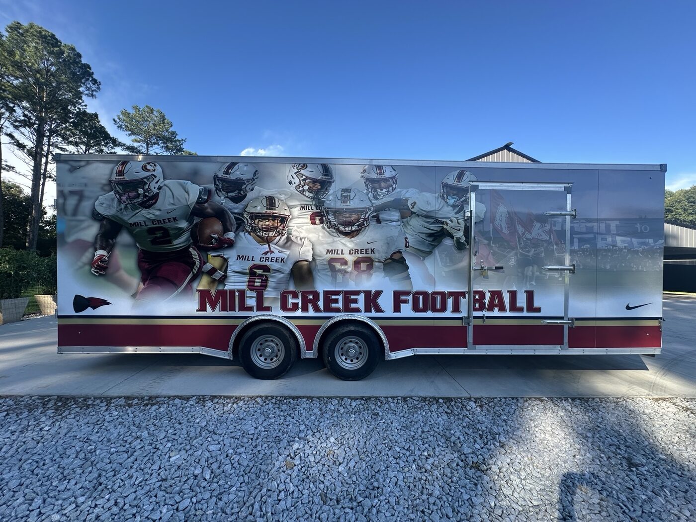 Mill Creek Football wrapped trailer